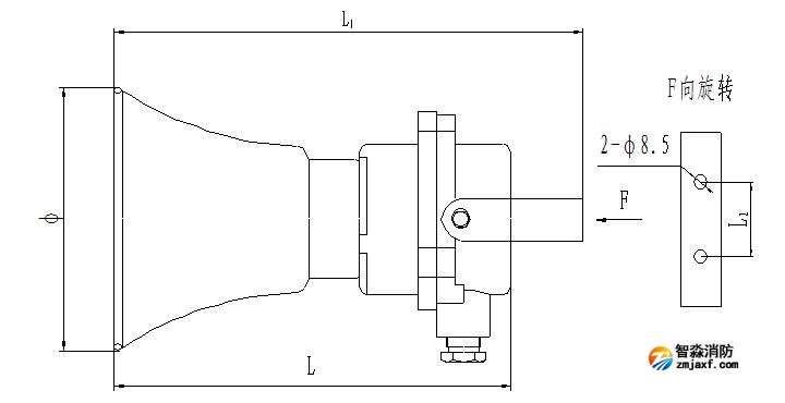JDYS防爆号角扬声器外形图