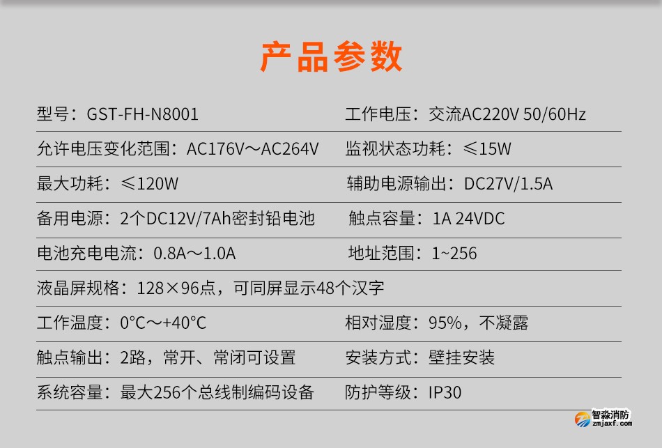 GST-FH-N8001防火门监控器产品参数