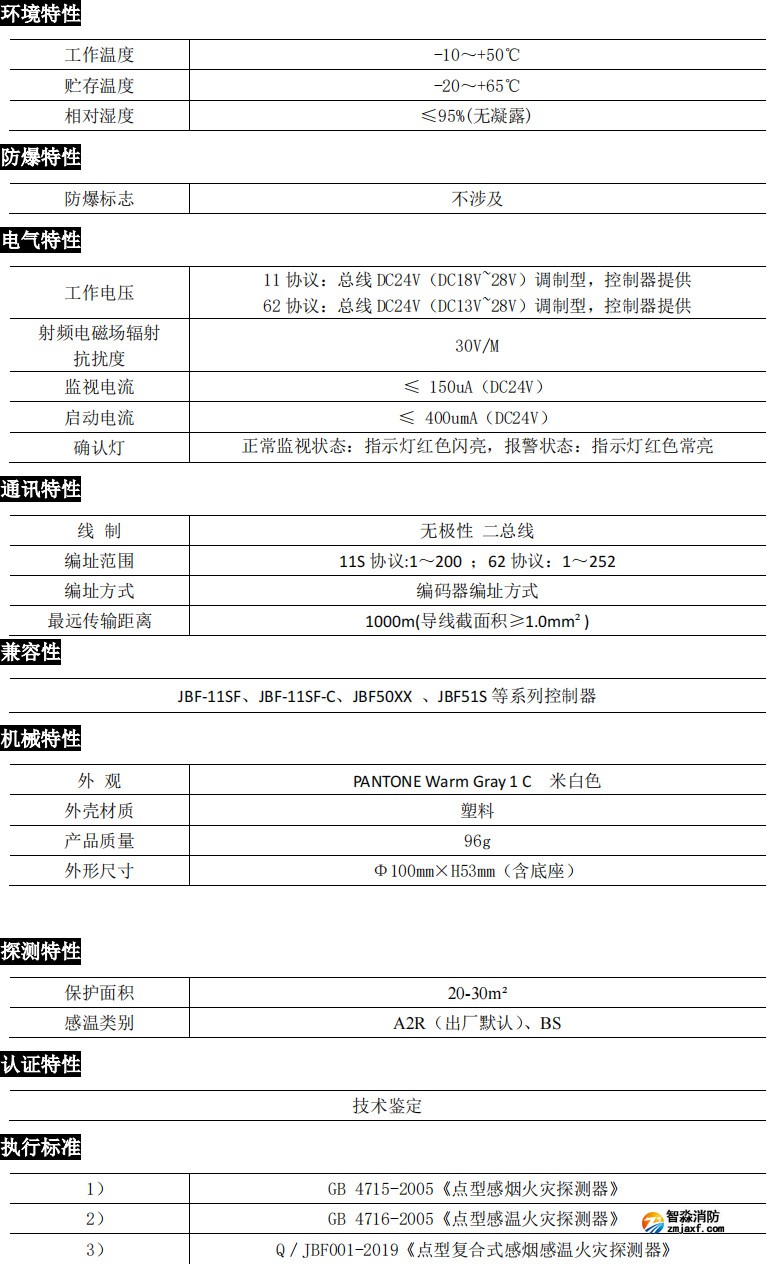 JTF-GOM-JBF5000C点型复合式感烟感温火灾探测器