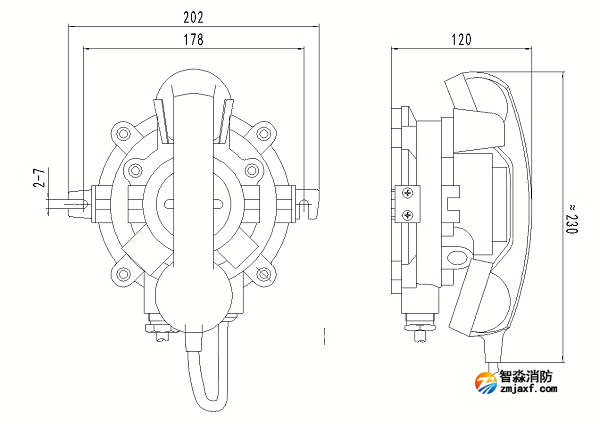 JDDH-1防爆电话外形尺寸