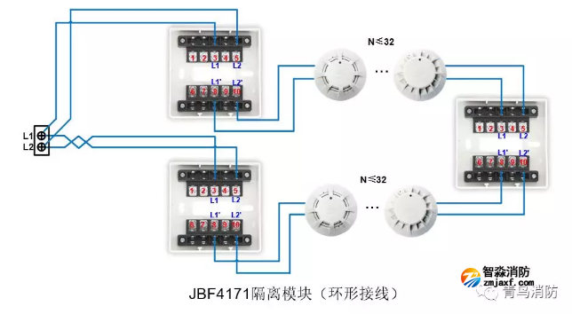 JBF4137隔离模块环形接线接线图