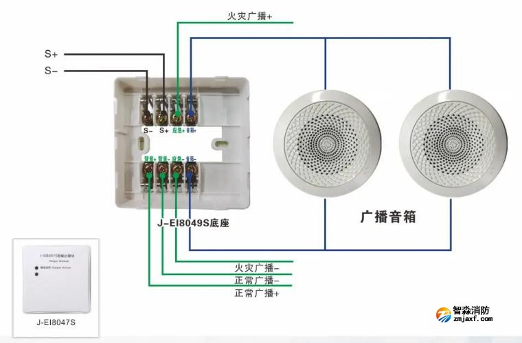 J-EI8047S广播模块接线图1