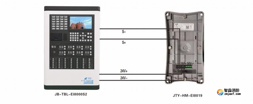 JTY-HM-EI8019型线型光束感烟火灾探测器接线图